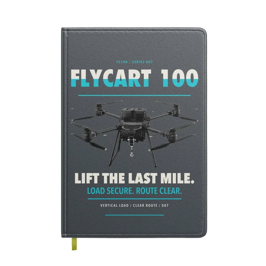 DJI FlyCart 100 design on gray notebook