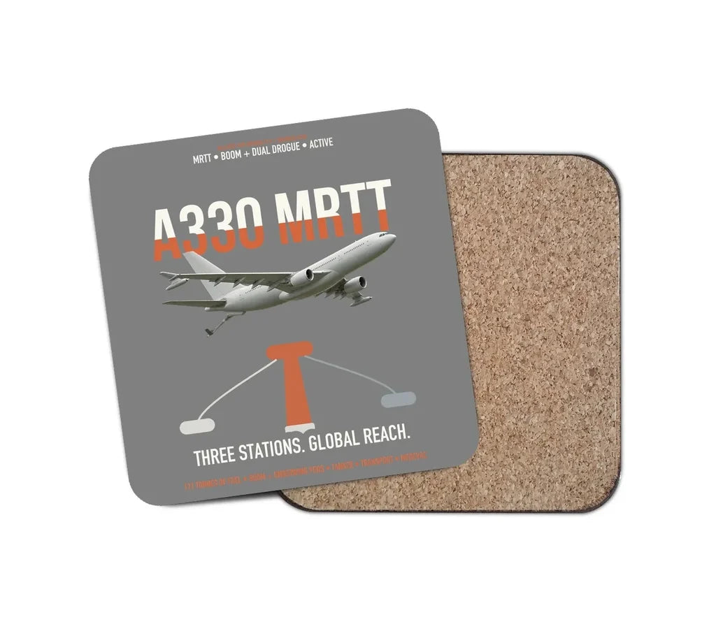 Airbus A330 MRTT design on gray 1 piece coaster