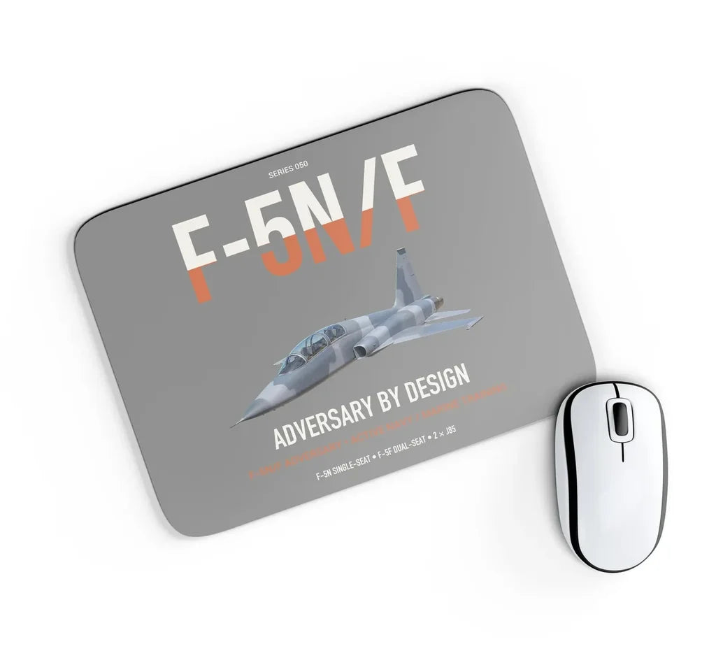 F-5N F Adversary design on gray rectangle mouse pad