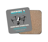 Thumbnail for DJI Inspire 3 design on gray 1 piece coaster