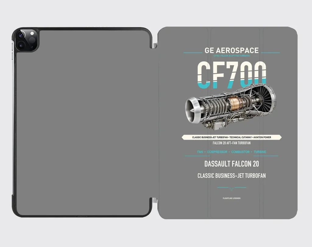 CF700 design on gray ipad tablet case