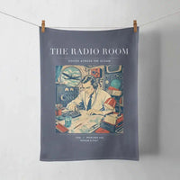 Thumbnail for VINTAGE G4106 - The Radio Room - Designed Towels design on navyblue