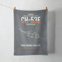 Thumbnail for Sikorsky CH-53E Super Stallion design on gray towel