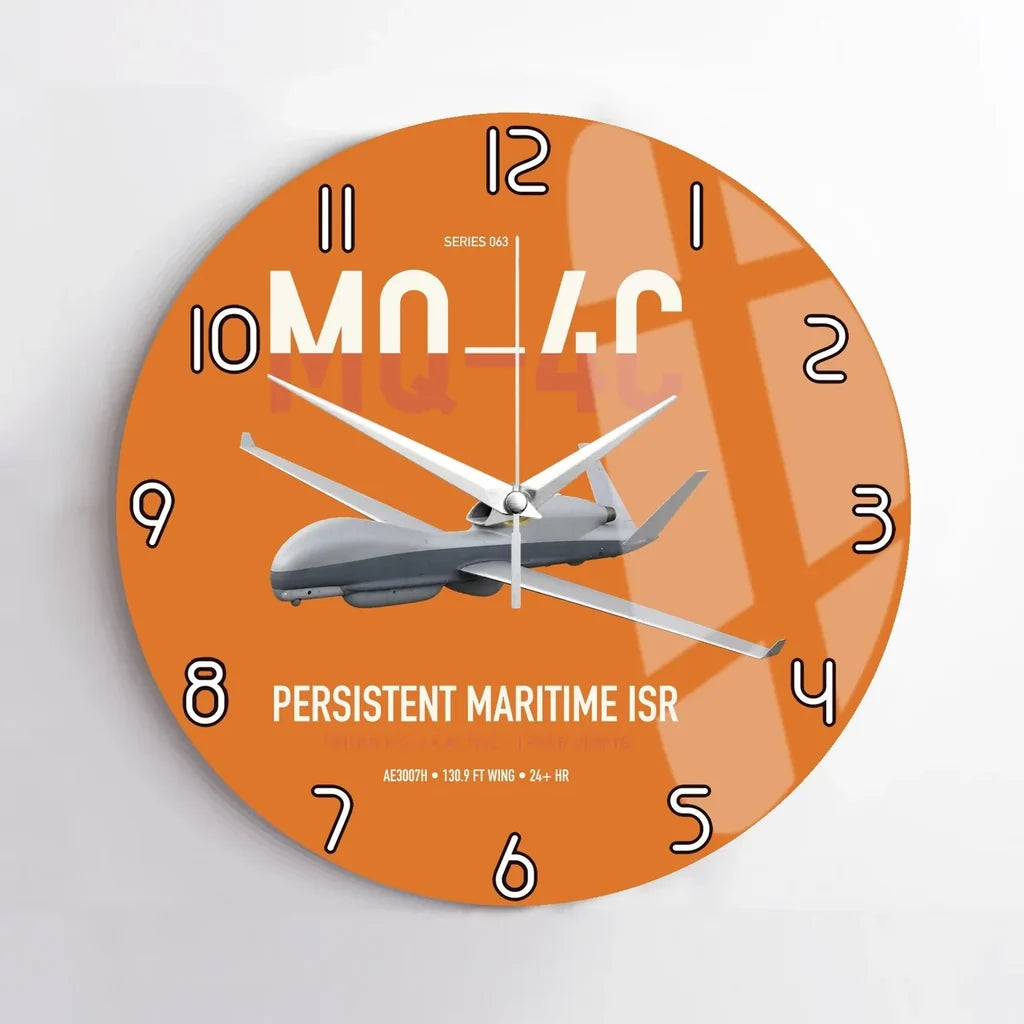 MQ-4C Triton IFC-4 design on orange no frame wall clock