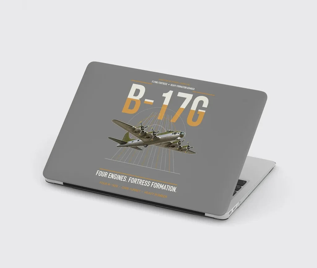 B-17G Flying Fortress design on gray MacBook case