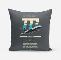 Thumbnail for Boeing 777-200LR design on gray pillow