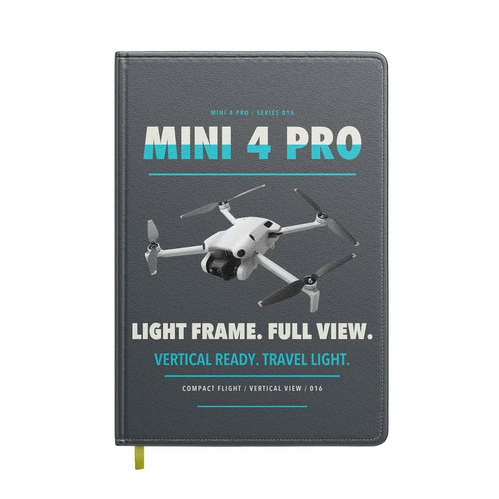 DJI Mini 4 Pro design on gray notebook