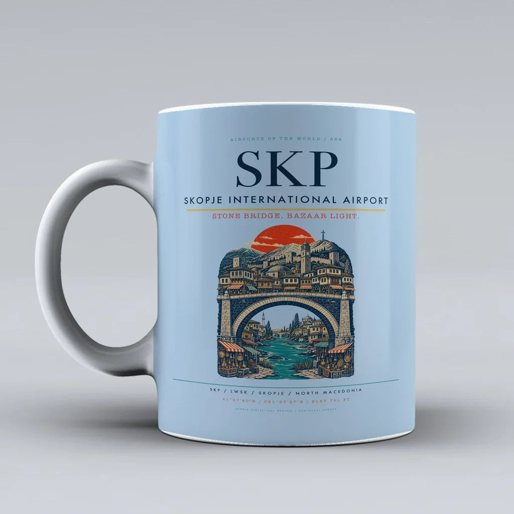 Skopje International Airport SKP Mug - Light Blue