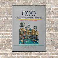 Thumbnail for Cadjehoun Airport COO — Cotonou vertical canvas print - framed - light gray background