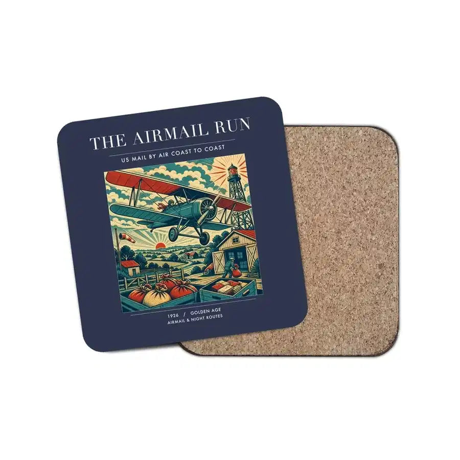 The Airmail Run - Designed Coasters design on navy blue 1-piece