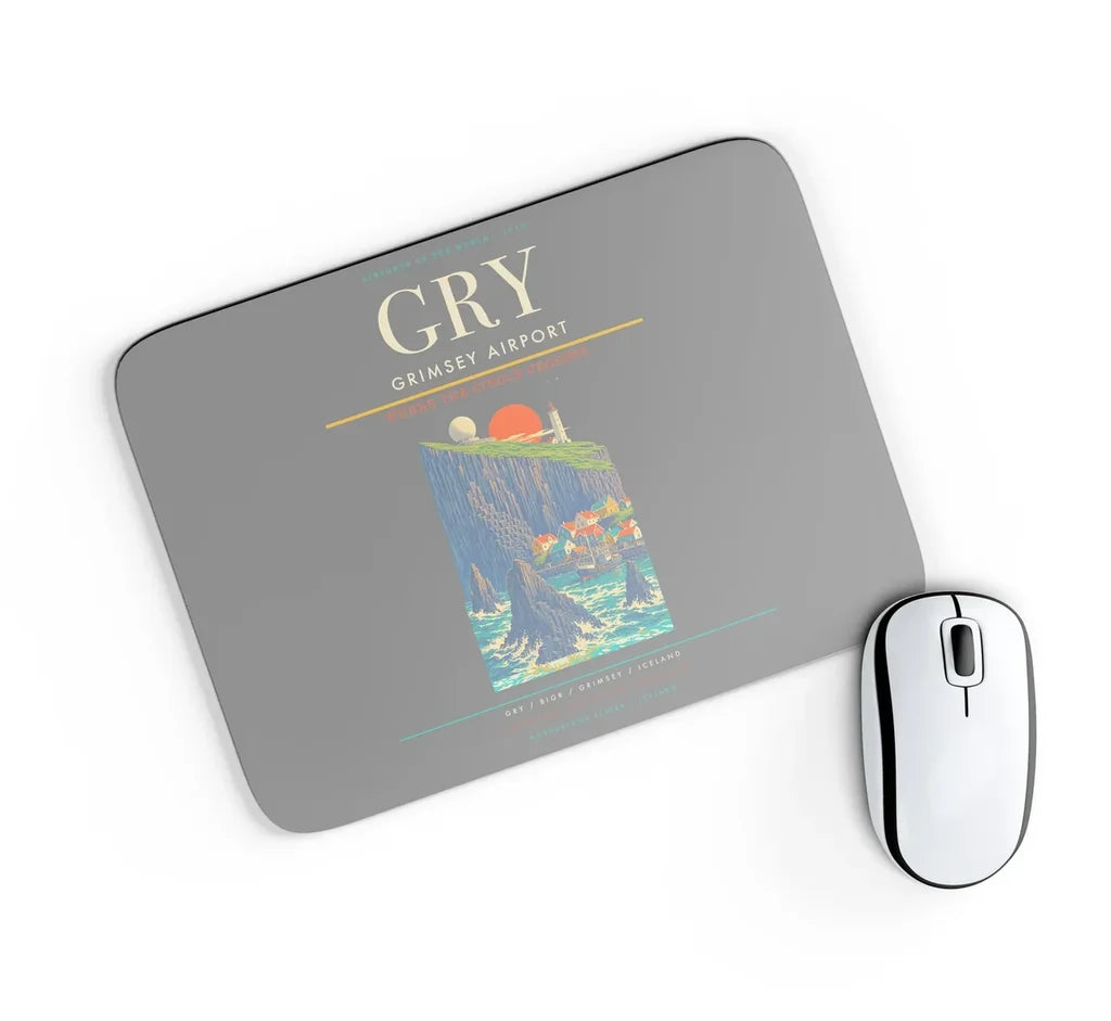 Grimsey Airport GRY Mouse-Pad Rectangle - Gray