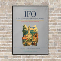 Thumbnail for Ivano-Frankivsk International Airport IFO vertical canvas print - framed - light gray background