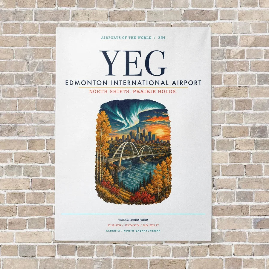 Edmonton International Airport YEG vertical canvas print - no frame - white background