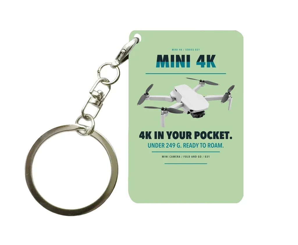DJI Mini 4K Key Chain design on light green key chain