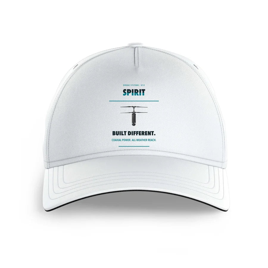 Ascent AeroSystems Spirit design on white printed hat