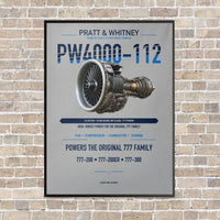 Thumbnail for PW4000-112 vertical canvas print - framed - light gray background