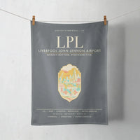 Thumbnail for Liverpool John Lennon Airport (LPL) design on gray towel