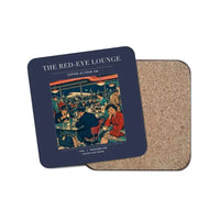 Thumbnail for The Red-Eye Lounge - Designed Coasters design on navy blue 1-piece