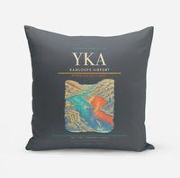 Thumbnail for Kamloops Airport (YKA) design on gray pillow