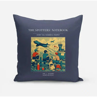 Thumbnail for VINTAGE G4384 - The Spotters' Notebook - Designed Pillows design on navyblue