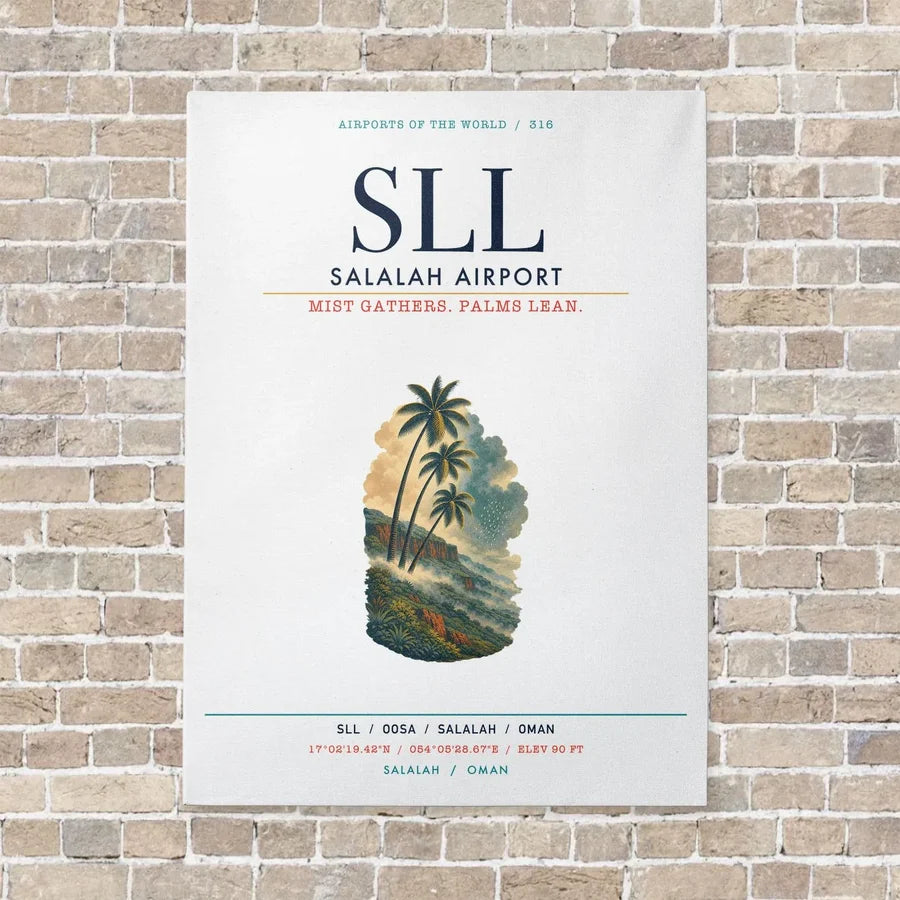 Salalah Airport SLL vertical canvas print - no frame - white background