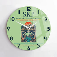 Thumbnail for Skopje International Airport SKP Wall-Clock No-Frame - Light Green