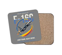 Thumbnail for F-16C Fighting Falcon design on gray 1 piece coaster