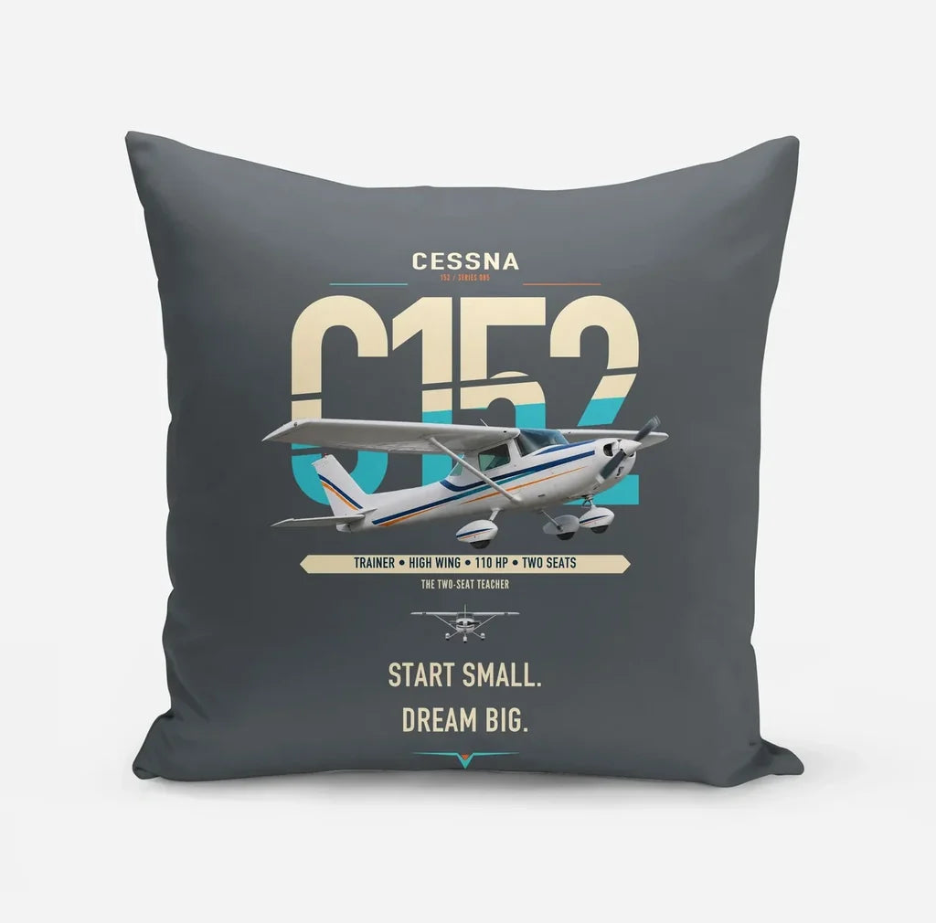 Cessna 152 design on gray pillow