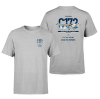 Thumbnail for Cessna 172 Skyhawk design on light gray t-shirt, double-side print