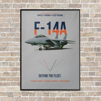 Thumbnail for F-14A Tomcat Defend The Fleet vertical canvas print - framed - light gray background