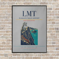 Thumbnail for Klamath Falls Airport LMT vertical canvas print - framed - light gray background