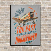 Thumbnail for The Past Still Has Horsepower vertical canvas print - framed - light gray background