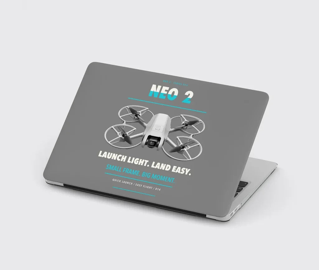 DJI Neo 2 design on gray MacBook case