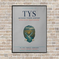 Thumbnail for McGhee Tyson Airport Knoxville TYS vertical canvas print - framed - light gray background