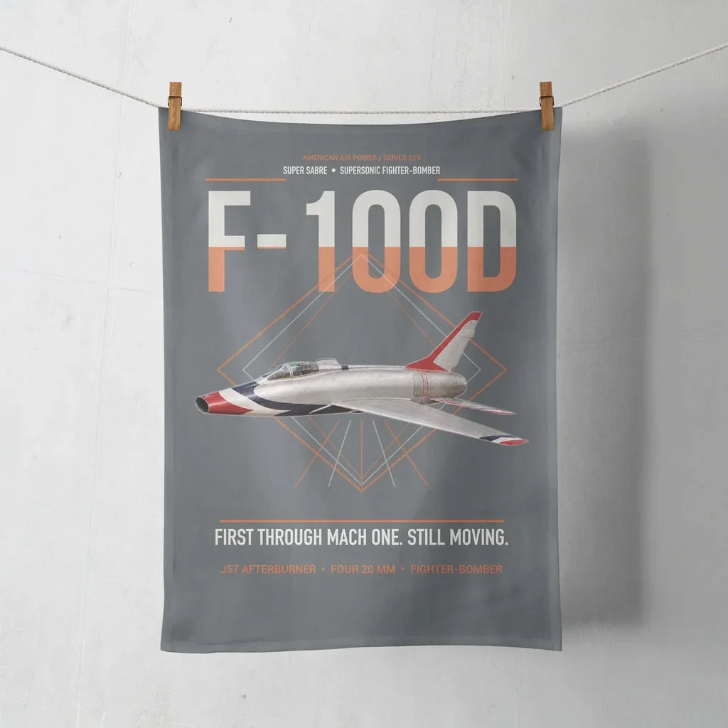 F-100D Super Sabre design on gray towel