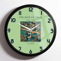 Thumbnail for VINTAGE G4050 - The River Patrol - Designed Wall Clocks design on lightgreen framed