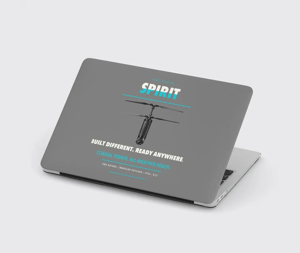 Ascent AeroSystems Spirit design on gray MacBook case