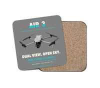 Thumbnail for DJI Air 3 design on gray 1 piece coaster