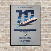 Thumbnail for Boeing 717-200 vertical canvas print - framed - light gray background