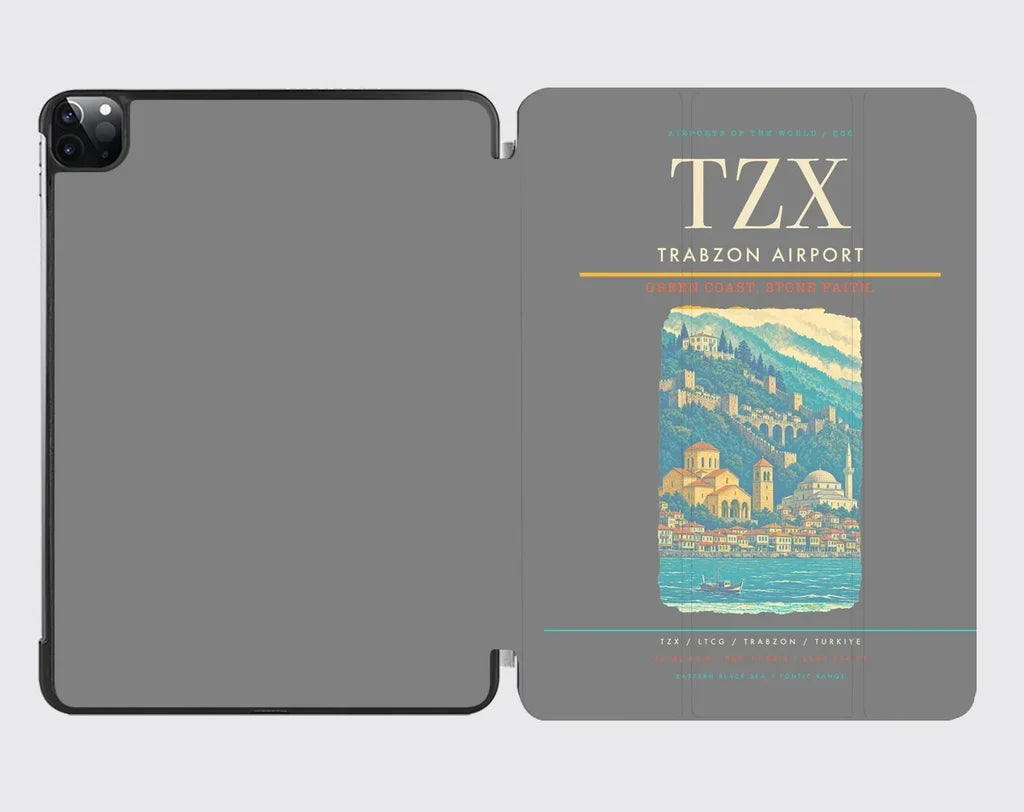 Trabzon Airport (TZX) design on gray ipad tablet case