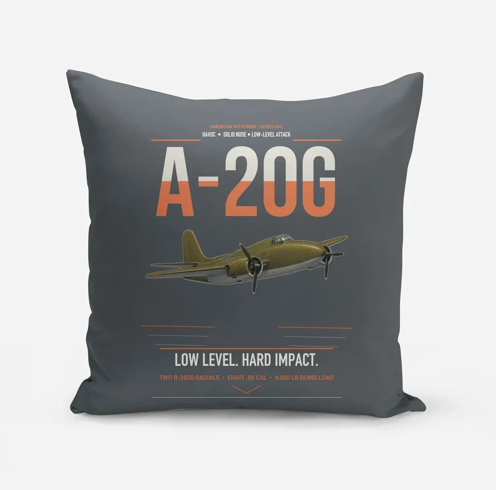 A-20G Havoc design on gray pillow