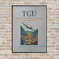 Thumbnail for Toncontín International Airport TGU — Tegucigalpa vertical canvas print - framed - light gray background