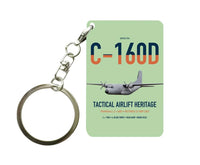 Thumbnail for Transall C-160D design on light green designed key chain, double-side print