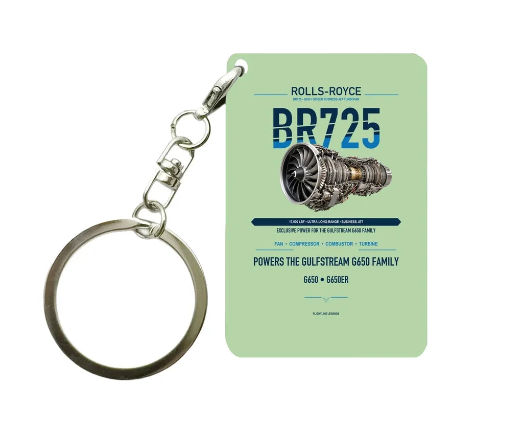 BR725 Key Chain design on light green key chain
