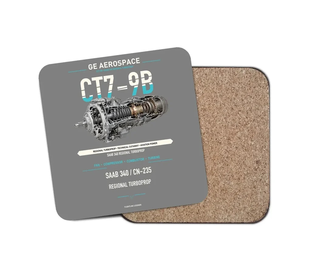 CT7-9B design on gray 1 piece coaster