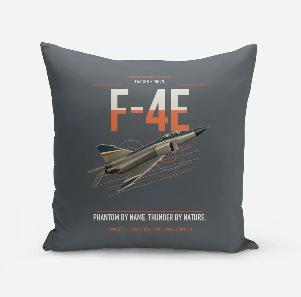 F-4E Phantom II design on gray pillow