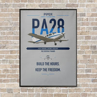Thumbnail for Piper PA-28 Cherokee vertical canvas print - framed - light gray background