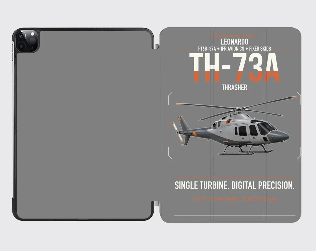 Leonardo TH-73A Thrasher design on gray ipad tablet case
