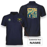 Thumbnail for VINTAGE G4288 - The Weather Station Call - Double-Side Polo T-Shirt design on navyblue+name