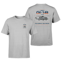 Thumbnail for Sikorsky CH-148 Cyclone design on light gray t-shirt, double-side print